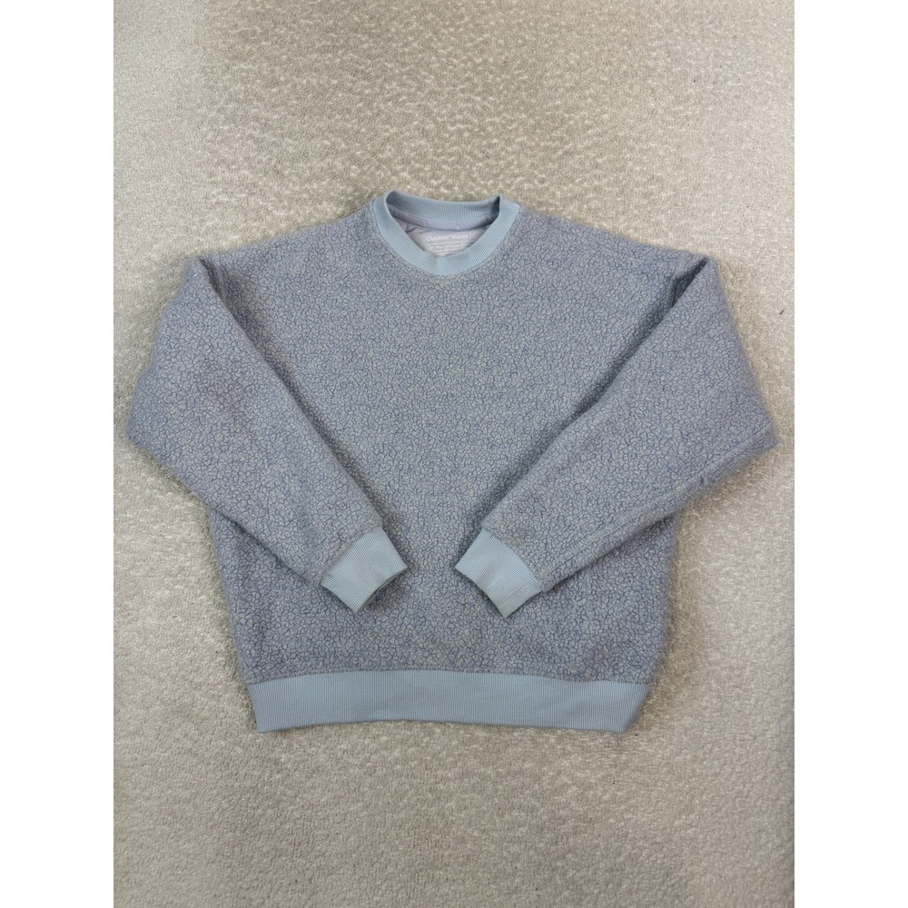 Outdoor Voices Sweater Womens Small Blue Wool Nylon Blend Crewneck Pullover Cozy